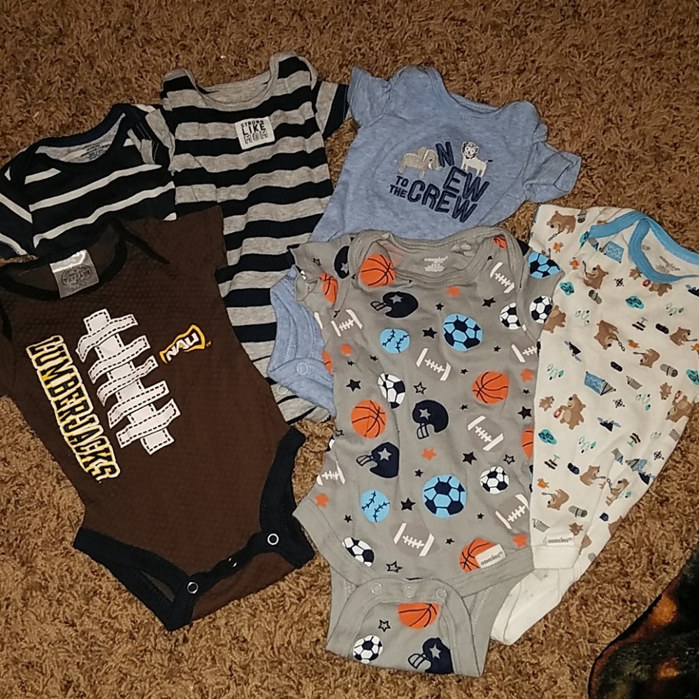 Lot of 6 baby boy onsies.